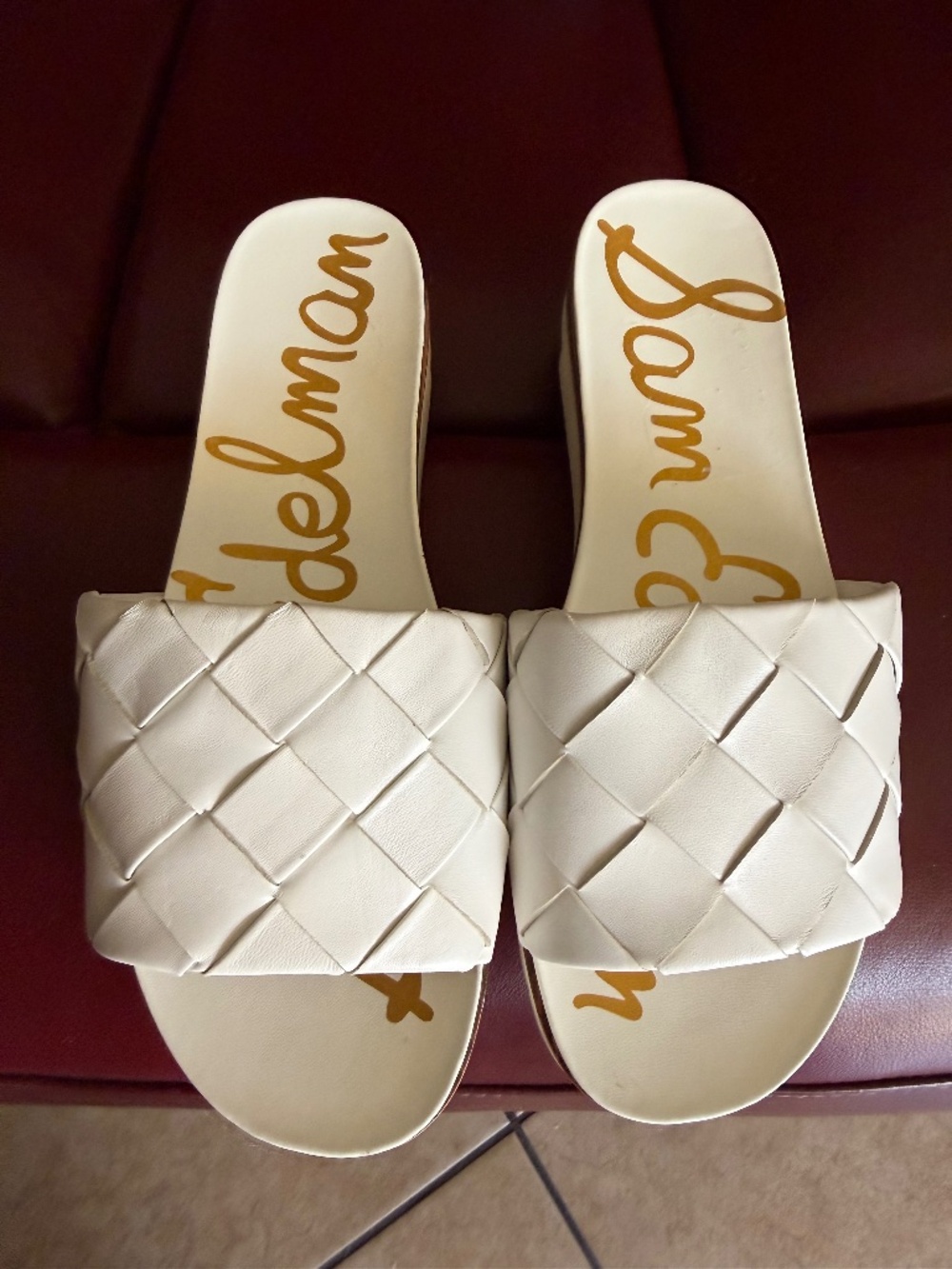 SUMMER FUN::Sam Edelman Adaley White Woven Slide Sandal SZ 10M Orig.$120